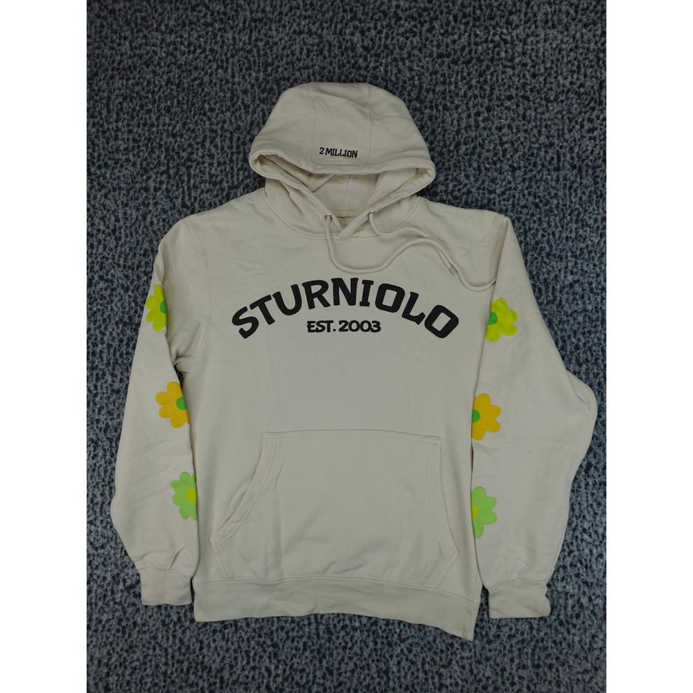 Sturniolo Clothing Hoodie Unisex Medium Cream 2 Million Subscriber Flower Sleeve